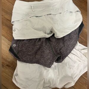 Three pairs of LULULEMON SHORTS size 2